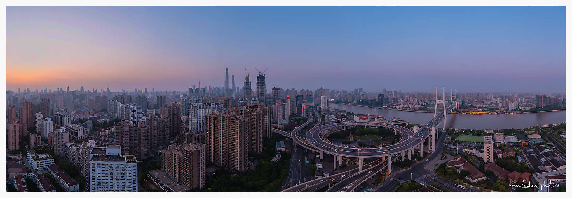 Nanpu bridge at sunset