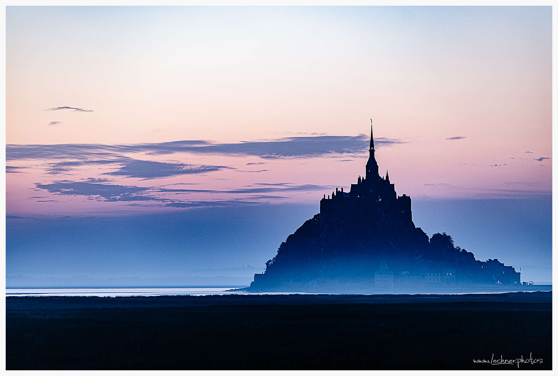 Mont Saint Michel before sunrise